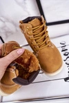 Dziecięce Ocieplane Botki Traperki Karmelowe Woody