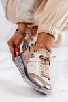 Damskie Skórzane Sneakersy Maciejka 04916-19 Beżowe