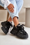 Sneakersy Damskie Na Masywnej Podeszwie Czarne Nevela