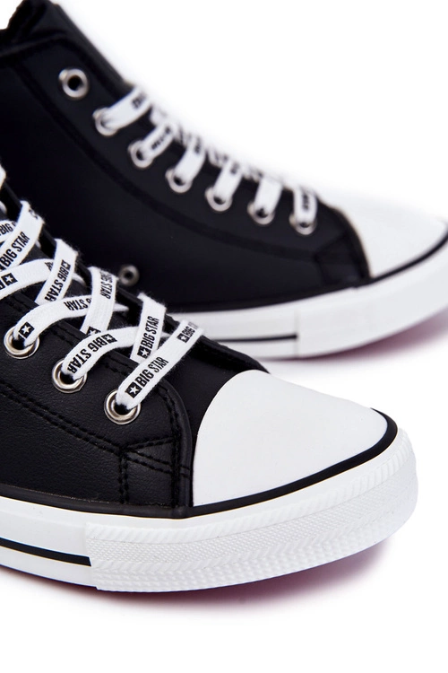 Męskie Wysokie Ocieplane Trampki Big Star KK174346Czarne