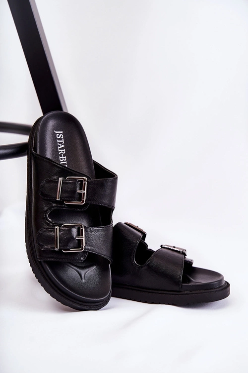 Klasyczne Wsuwane Klapki Damskie Czarne Weston