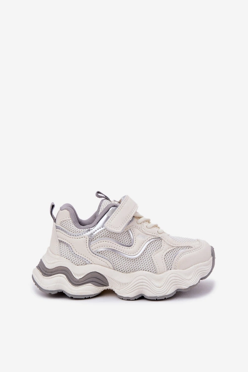 Sneakersy Dziecięce Na Grubej Podeszwie Białe Lianees