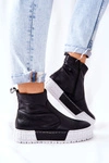 Skórzane Botki Na Platformie Czarne Maciejka 05216-01