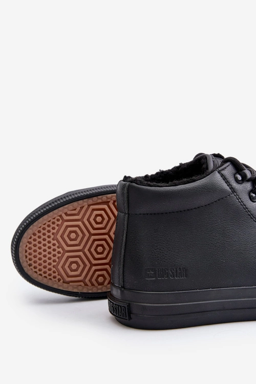 Ocieplane Trampki Męskie Z Eko Skóry Big Star OO174607 Czarne