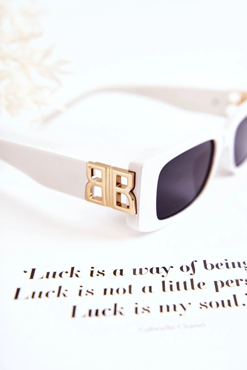 Modne Okulary Przeciwsłoneczne Prostokątne V120035 Białe