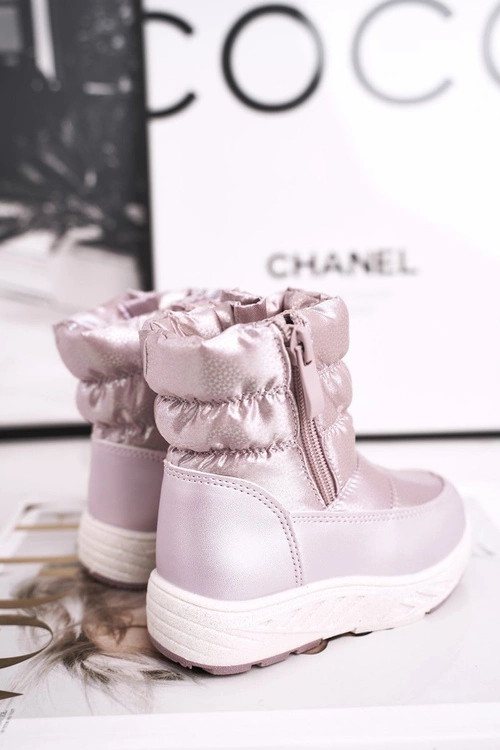 Dziecięce Śniegowce Ocieplane Wełną Różowe Cruella