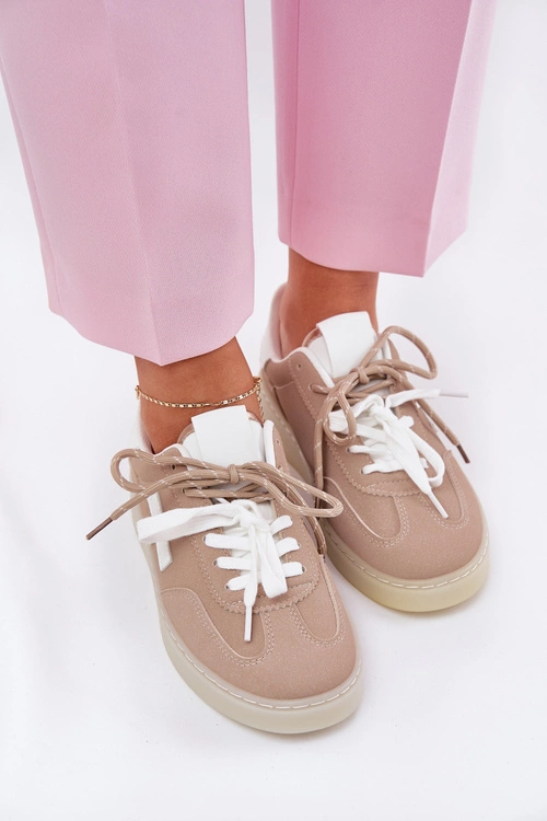 Niskie Buty Sportowe Damskie Beżowe Zelevelis