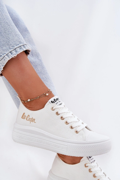 Trampki Damskie Na Platformie Lee Cooper LCW-24-44-2462L Białe