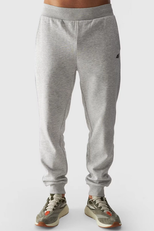 Męskie Spodnie Dresowe Joggery 4FWMM00TTROM0942-27M Szary Melanż