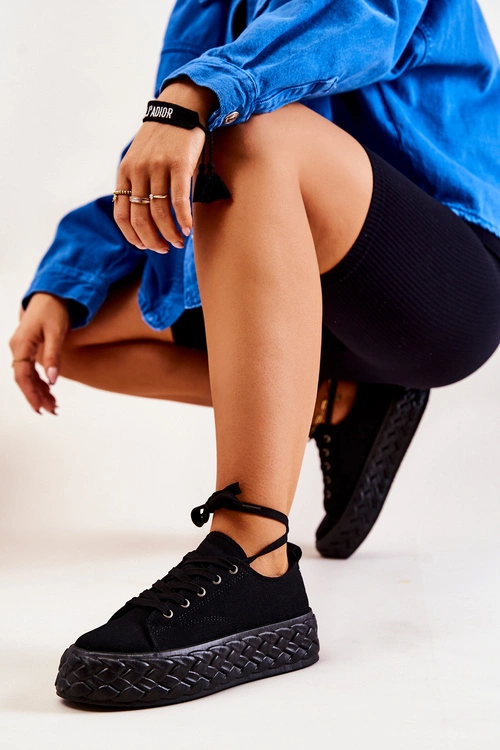 Tenisówki Na Masywnej Platformie Czarne Suzane