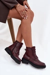 Ocieplane Botki Damskie Z Naturalnej Skóry Sergio Leone BT25248-S Bordowe