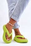 Damskie Piankowe Klapki Japonki Neonowy Żółty Roux
