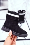 Dziecięce Botki Ocieplane Sztyblety Czarne Pinko