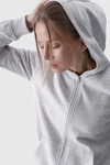Bluza Damska Dresowa Z Kapturem Rozpinana Bawełniana 4F Szara 4FWMM00TSWSF1467-27M