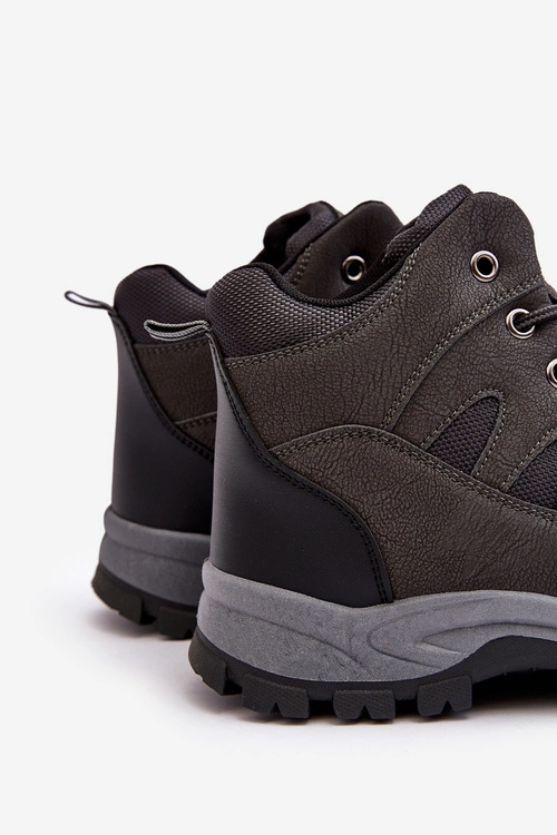 Męskie Klasyczne Buty Trekkingowe Szare Gometti