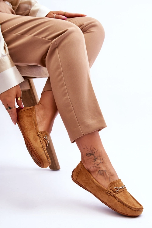 Zamszowe Mokasyny Z Ozdobą Brązowe Eleina