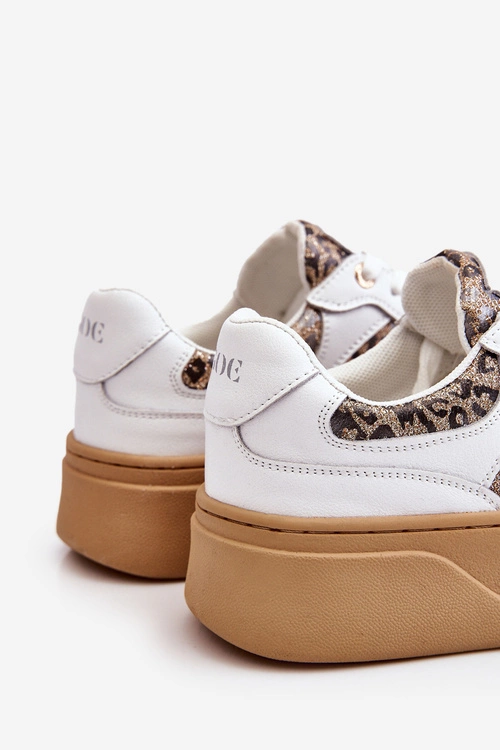 Damskie Wygodne Buty Sportowe GOE LL2N4052 Biało-Beżowe