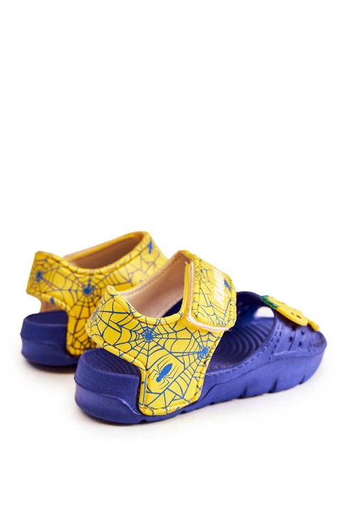 Dziecięce Lekkie Sandały Z Ozdobami Granatowo-Żółte Trusty