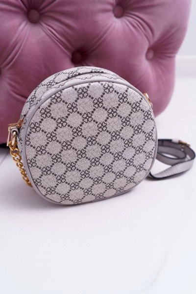 Torebka Kuferek Okrągły Beżowo Szara