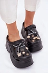 Klapki Damskie Na Masywnej Platformie Z Przypinkami Czarne Vivira