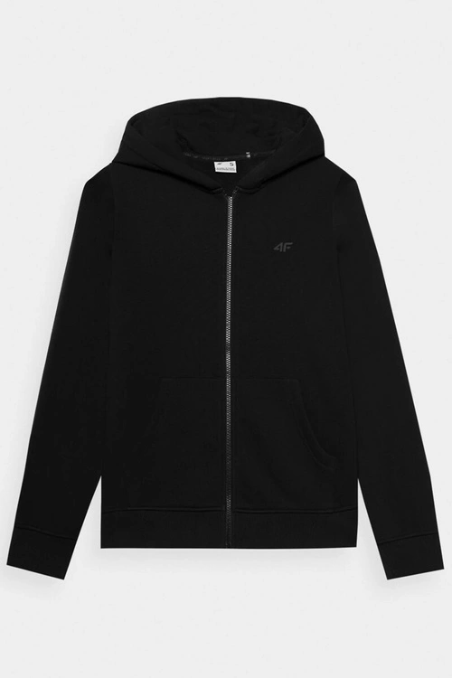 Bluza Damska Dresowa Z Kapturem Rozpinana Bawełniana 4F Czarna 4FWMM00TSWSF1467-20S