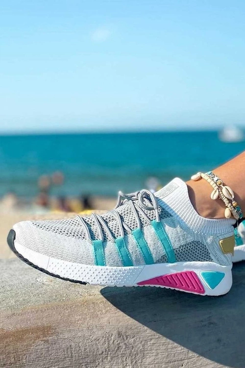 Damskie Sportowe Buty Memory Foam Big Star HH274531 Biało-Szare