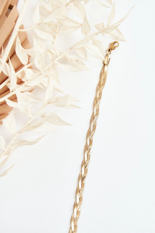 Elegancka Pleciona Bransoletka Żmijka Złota