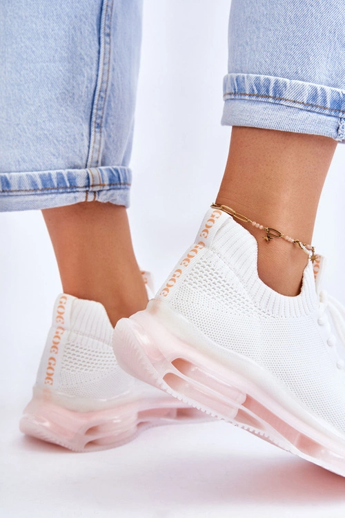 Damskie Wsuwane Skarpetkowe Buty GOE JJ2N4079 Białe