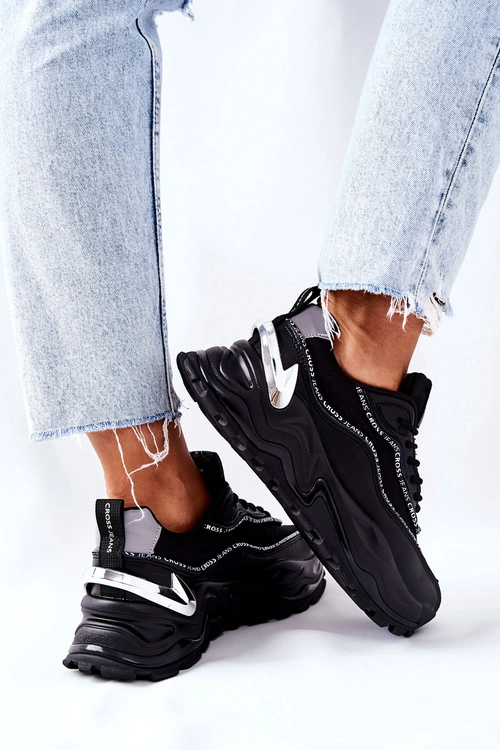 Damskie Sportowe Buty Cross Jeans II2R4018C Czarne