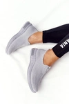 Damskie Sportowe Buty Slip-on Szare Be Stretchy