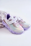Dziecięce Skórzane Sportowe Buty Biało-Fioletowe Loopsy