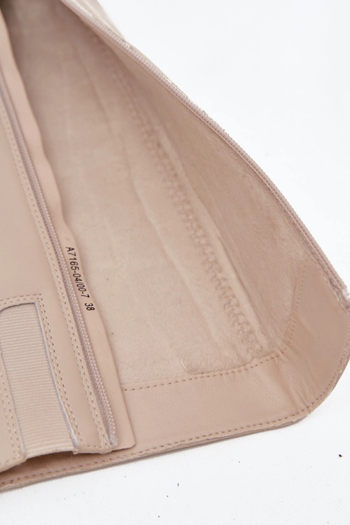 Skórzane Ocieplane Kozaki Damskie Na Obcasie Maciejka A7165-04 Beżowe