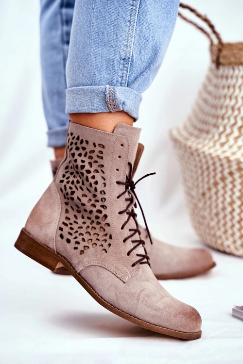 Botki Damskie Skórzane Cappucino Meridan