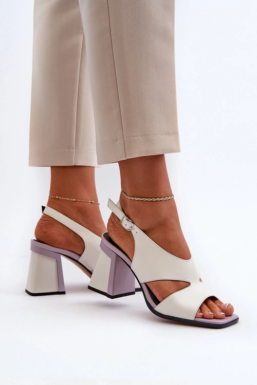 Sandały Damskie Na Słupku Białe D&A MR38-153