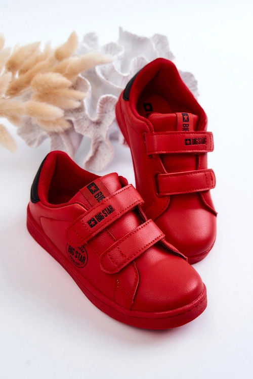 Dziecięce Trampki Na Rzepy Big Star DD374030 Czerwono-Czarne