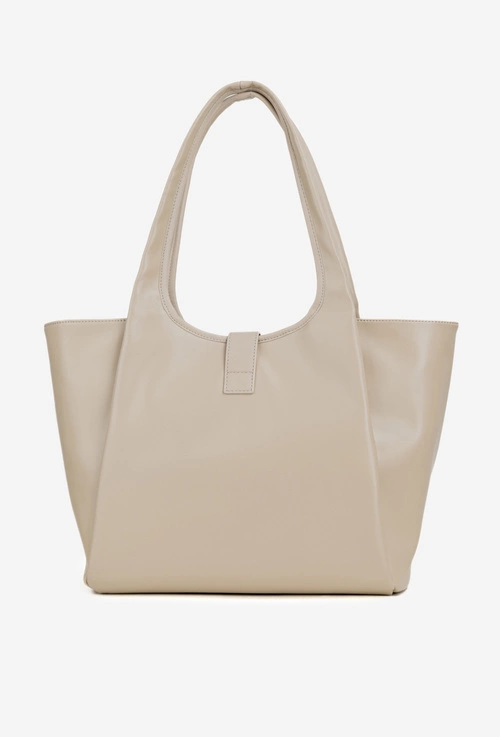 Torebka Shopperka Z Klamrą NOBO BAG6010-015 Jasnobeżowa
