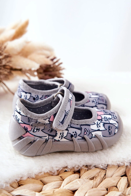 Papcie Baleriny Befado Kotki 109P241 Szare