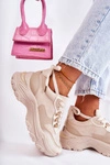 Damskie Zamszowe Buty Sportowe Sneakersy Jasnobeżowe Britany