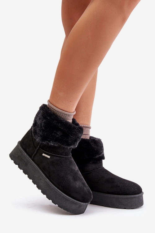 Śniegowce Na Platformie Z Futerkiem Big Star OO274A108 Czarne