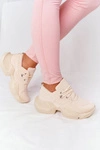 Damskie Sneakersy Na Masywnej Podeszwie Beżowe Bubbly