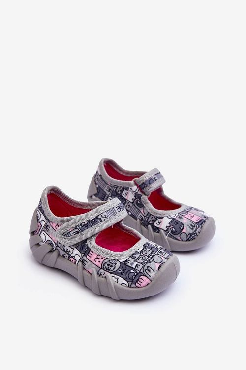 Papcie Baleriny Befado Kotki 109P261 Szare