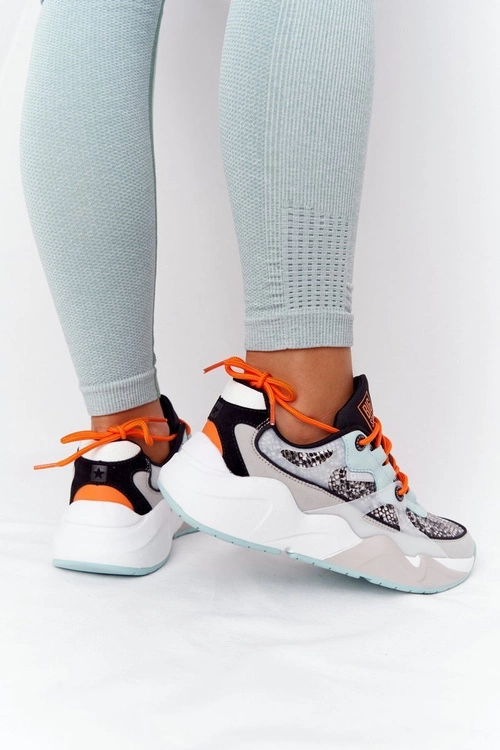 Damskie Sportowe Buty Memory Foam Big Star HH274324 Szaro-Zielone