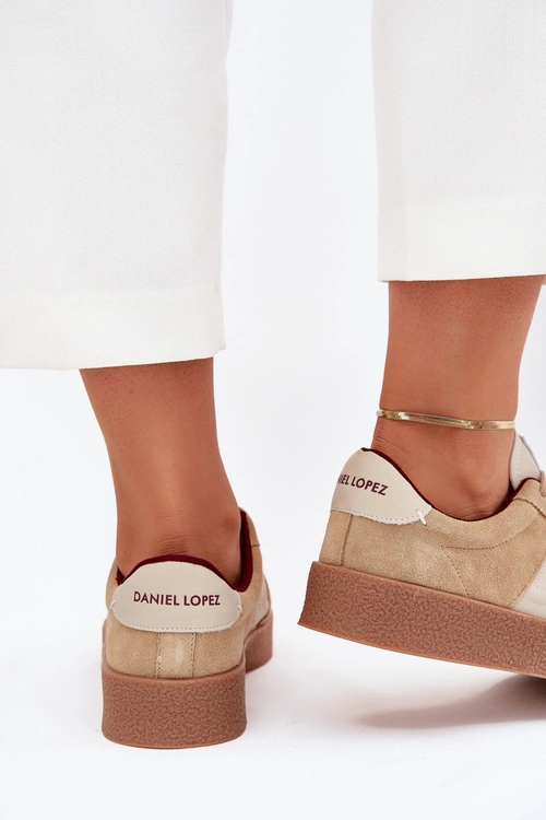 Zamszowe Sneakersy Damskie Daniel Lopez Just Dare SS2D4022 Beżowe