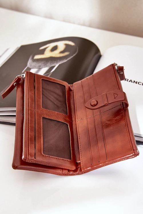 Portfel Damski Z Eko Skóry Brązowy Irinda