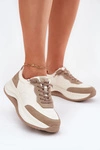 Zamszowe Sneakersy Damskie Na Platformie Big Star RR274A344 HI-POLY SYSTEM Beżowe