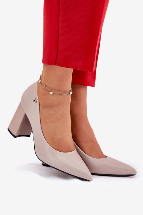 Eleganckie Czółenka Na Słupku Vinceza 62220 Szare