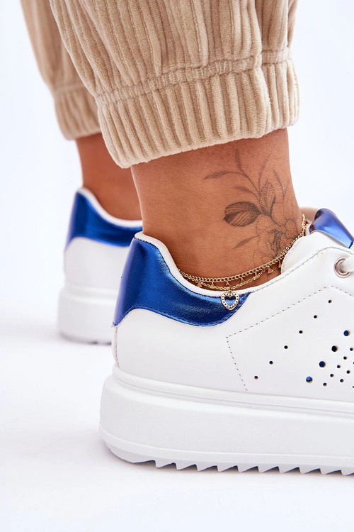 Damskie Sportowe Buty Biało-Niebieskie Be First!