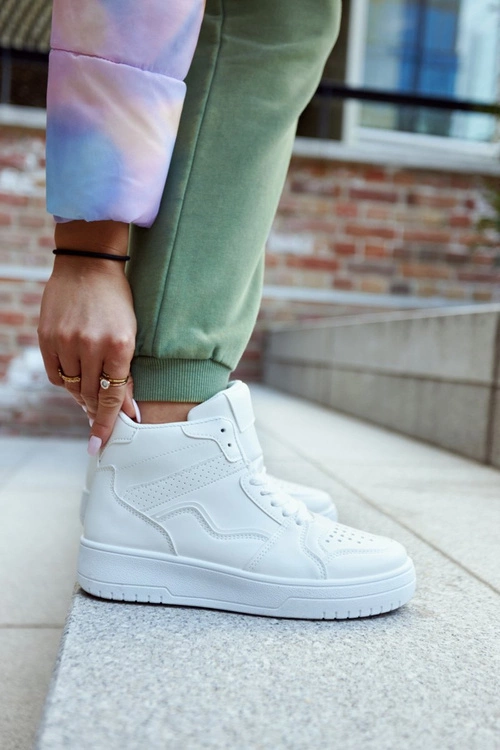 Wysokie Damskie Buty Sportowe Białe Megithoe