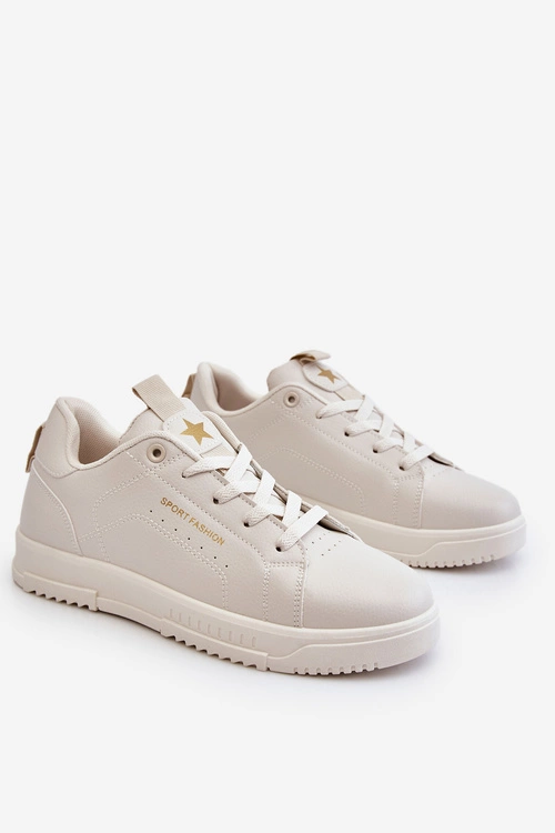 Damskie Sznurowane Buty Sportowe Beżowe Mikaela