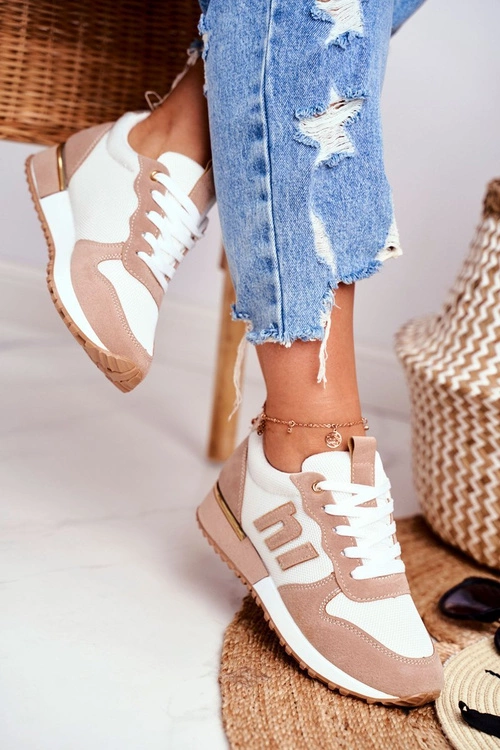 Damskie Sportowe Buty Sneakersy Beżowe Maddie